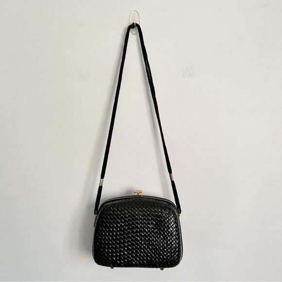 Mantessa Handbags - Mantessa Woven Crossbody Black